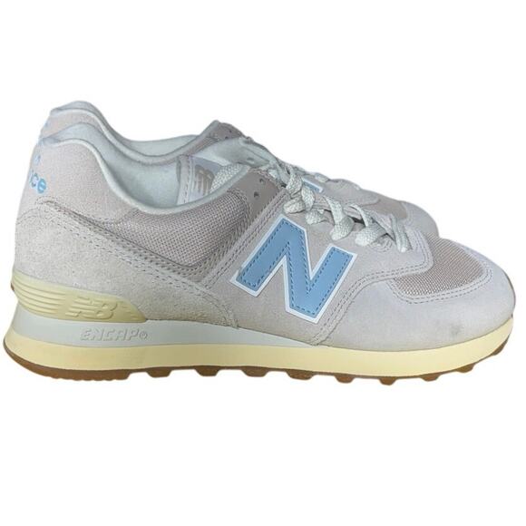 New Balance 574 Sneaker, gray with blue NEW size 8 - Picture 2 of 6